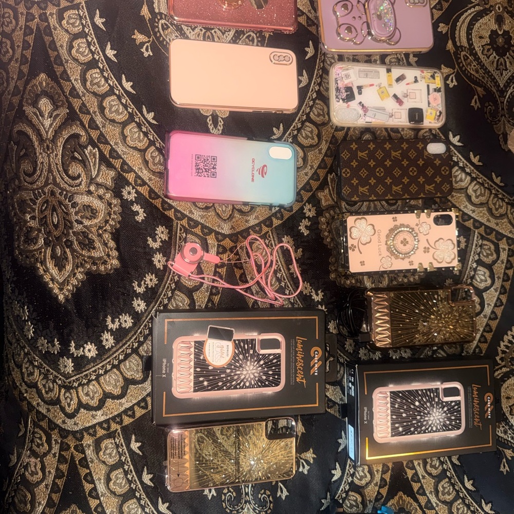 Apple Pink and Gold Phone Case